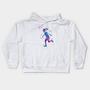 Soccer Player Little Girl Heading the Ball Kids Hoodie